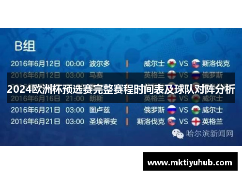 2024欧洲杯预选赛完整赛程时间表及球队对阵分析