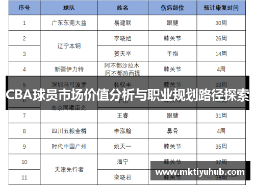 CBA球员市场价值分析与职业规划路径探索